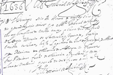 Partida de bautismo de Juan de Aldecoa de Zendegui (Zubiaur, Orozko, 6-I-1636). Hacer click para aumentar el tama&ntilde;o de la imagen.