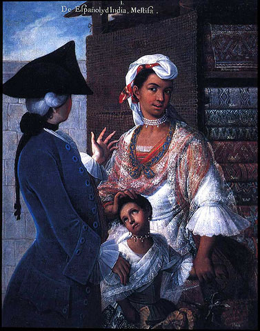 De Espa&ntilde;ol e India, Mestiza