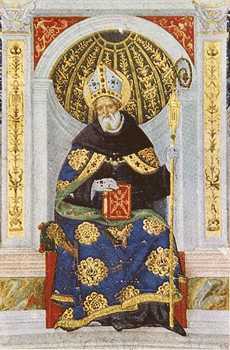 San Agustín. Pintura al fresco de Pinturicchio (1454-1513). Iglesia de Santa María del Popolo, Roma, Italia.